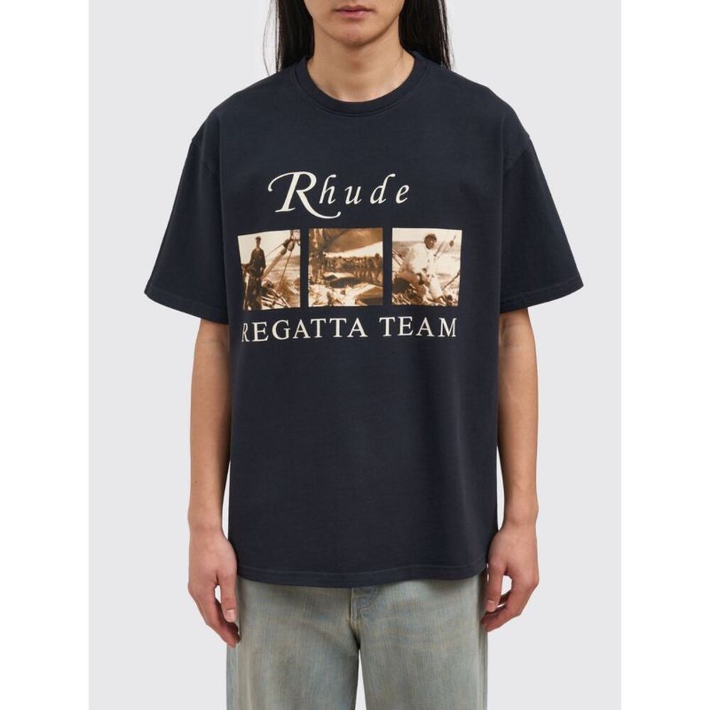 Rhude Men Rhude Printed Cotton T-Shirt